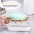 Bamboo Wooden Soap Dishes for Bathroom Bar Soap Holder Shower Soap Holder Sink Deck Bathtub Shower Tray (Two Pieces White)...
