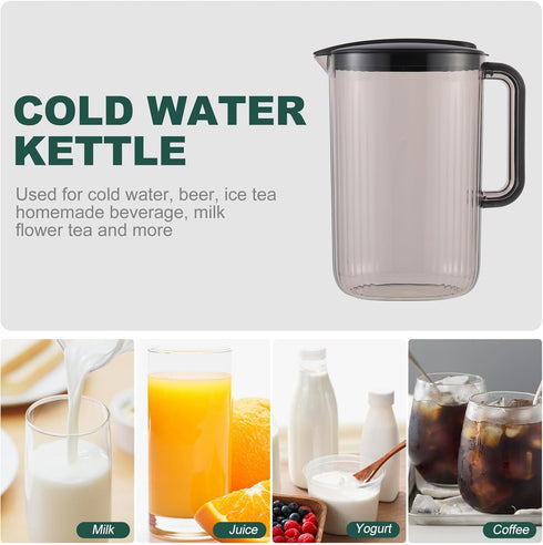 Unomor Cold Water Bottle Drinking Water Jug Water Container Iced Tea Pitcher Cool Water Bottle Tea Pitcher for Fridge Iced Tea Jug Refrigerators W...