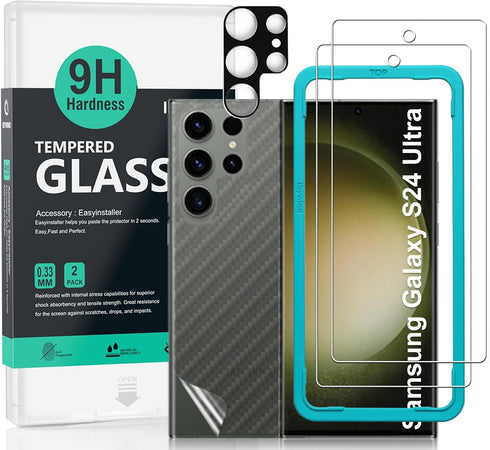 Ibywind 2 Pack Screen Protector For Samsung Galaxy S24 Ultra 5G 6.8"(Not For Samsung Galaxy S24 5G/S24 Plus 5G),9H Hardness Tempered Glass,With 1P...
