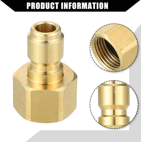 Pressure Washer Coupler/Outer Washer Gun Adapter Universal for Car/Durable Brass 1/2" / 1 Pcs Copper Tone...