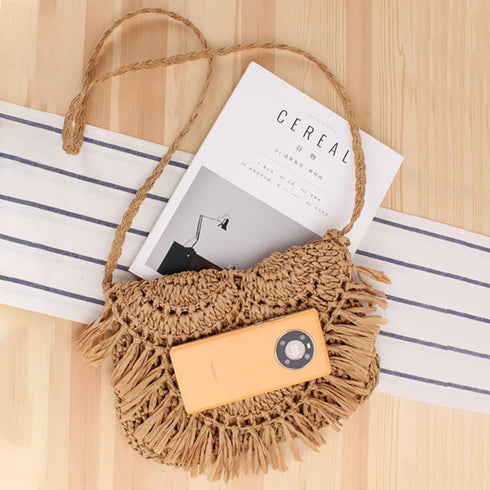Women Straw Crossbody Purse Straw Clutch Bag Summer Beach Shoulder Handbag Woven Handmade Purse...