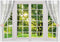 Allenjoy 7x5ft Spring Window Scenery Photography Backdrop White Windowsill Floral Green Forest Natural Photocall Background Party Banner Wall Deco...
