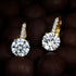 14K Gold Plated Round Cut Cubic Zirconia Drop Dangle Earrings Prong Setting Bridal Earrings for Women...