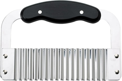 HIC Kitchen Crinkle-Cut Wave Slicer French Fry Vegetable Cutter, Stainless Steel Blade...