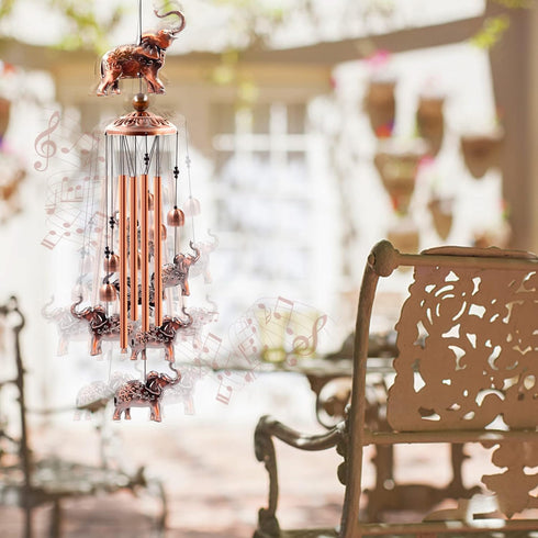 Wind Chimes Outdoor Clearance, Ukulork Elephants Aluminum Tube Windchime with S Hook,Patio Garden Decor, Housewarming Gift....