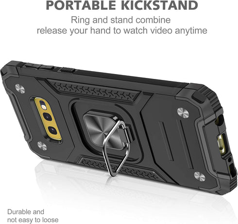 YmhxcY Galaxy S10E Case Galaxy S10E Case with HD Screen Protector, Armor Grade Cases with Rotating Holder Kickstand Non-Slip Hybrid Rugged Phone C...