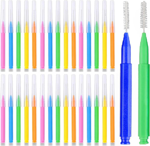 Interdental Brush,200PCS Braces Brush for Cleaner Tooth,5 Different Sizes Toothpick Dental Tooth Flossing Head,Oral Teeth Braces Tooth Cleaning To...