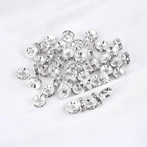 900 Pieces Round Rondelle Spacer Beads for Jewelry Making?Bead Charms?Rhinestone Beads over gild?Round Beads for Bracelets?Bead Bracelet Kit?Charm...