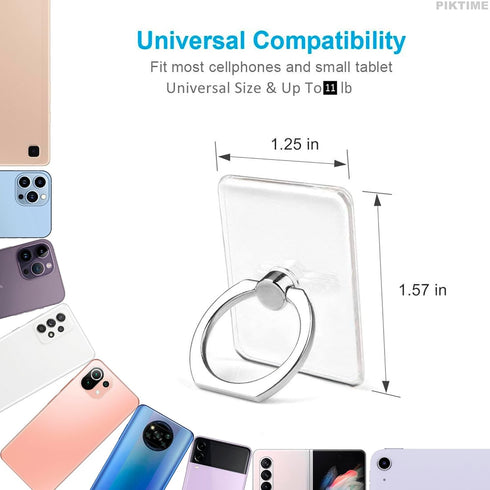Cell Phone Ring Holder Finger Kickstand - 4Pcs Cell Phone Case Ring Stand 360 Rotation Phone Holder Clear Popsockets with Finger Ring - iPad Kicks...