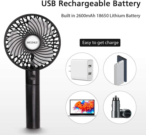 Mini Handheld Fan, Small Personal Portable Fan with USB Rechargeable Battery Operated Desk Electric Fan for Travel Office Room Household Kids Girl...