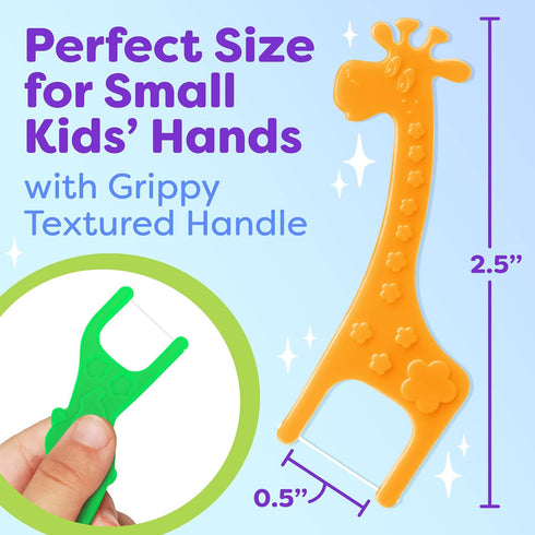 Kids Flossers 2 Pack (100 Total), Kids Floss Picks, Flossers Kids, Floss for Kids, Cute Animal Shapes, Glides Easy Between Teeth, Flosser Helps Pr...