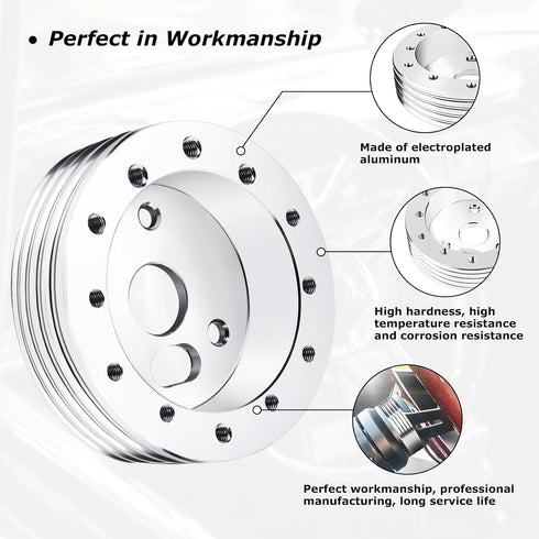 1" Steering Wheel Hub Adapter Conversion Spacer, 6 Hole to 3 Hole Steering Wheel Adapter Grant Adapter Boss Kit(Silver)...