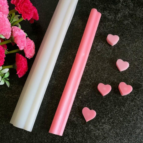Heart Shape Tube Column Silicone Soap/Candle Mold Embed Soap Making Supplies Tool Dia. 1inch...