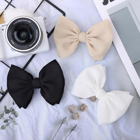 YanJie 3 Pcs Soft Headbands Baby Girls Nylon Headband with Hair Bow Hairbands Hair Accessories for Newborn Infant Toddler Kids...