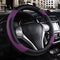Leather Car Steering Wheel Cover, Non-Slip Car Wheel Cover Protector Breathable Microfiber Leather Universal Fit for Most Cars (Purple-2)...