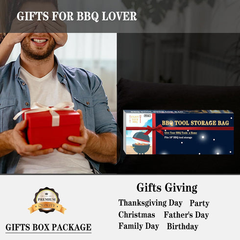 Grill Utensil Storage, Grilling Bags for Outdoor Grilling, Grill Tool Storage, Grill Tools BBQ Bag, Foldable Grill Bag for Camping and Hiking BBQ....