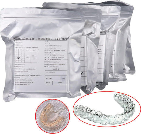 5''x5'' Dental Lab Orthodontic Splint Retainer Slice Vacuum Forming Sheet Soft Hard 1.0/1.5/2.0mm Thermoforming Material (Hard Film 1.5 15Pcs)...