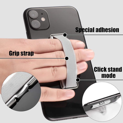 6 Pieces Finger Strap Phone Holders Phone Handle Grip Cell Phone Stand with Kickstand Elastic Phone Finger Holder for Cell Phone Case Small Tablet...