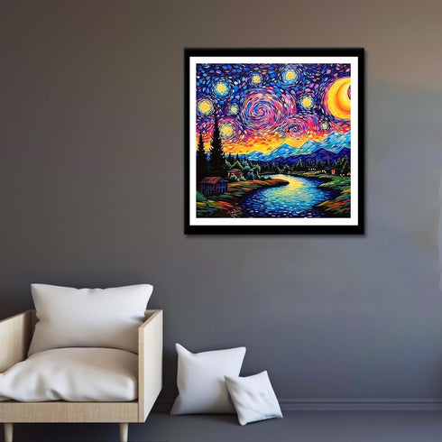 Starry Night Diamond Painting Kits for Adults - Starry Sky Diamond Art Kits for Adults Beginner, Landscape Scene DIY Full Drill Paintings with Dia...