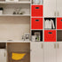 Black Foldable Storage Cubes Bins , Fabric Storage Box Cubes Organizer Baskets with Dual Handles for Home Organizer (Red)...