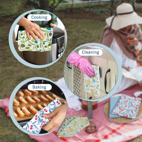 Kitchen Towel Tea Dishcloths Set: 4 Pcs 18 * 26 Soft Absorbent 100% Cotton Dish Towels for Kitchen Drying Dish Hand - Quick Dry Bar Towel Kitchen ...