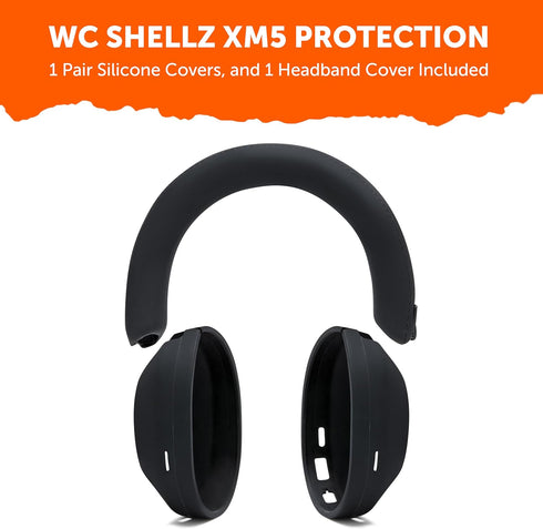 WC ShellZ XM5 - Protective Headphone Exterior Shell & Headband Covers for Sony WH1000XM5 Made by Wicked Cushions | Made with Premium Silicone | (F...