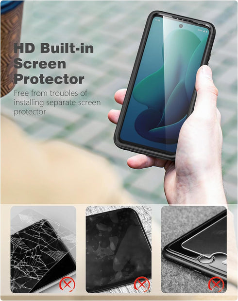 FNTCASE for Motorola Moto G-5G-2024 Case: Phone Case with Built-in Screen Protector Protective Silicone Cell Phone Cover Rugged Shockproof Full Bo...