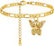 GOLDCHIC JEWELRY Gold Butterfly Anklets for Women,Cute Figaro Chain Ankle Bracelets Foot Chains 8.5+2 Inches...
