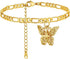 GOLDCHIC JEWELRY Gold Butterfly Anklets for Women,Cute Figaro Chain Ankle Bracelets Foot Chains 8.5+2 Inches...