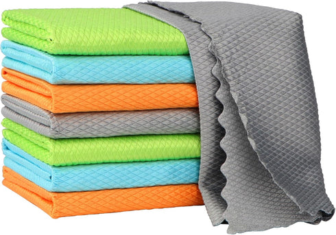 AIDEA Microfiber Kitchen Towels-8PK, Multi-Purpose Cleaning Cloths, Streak-Free Dish Towels, Lint-Free Cleaning Rags, Microfiber Towels for Cars, ...