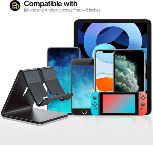 Urmust Desk Cell Phone Stand Holder Aluminum Phone Dock Cradle Compatible with Switch, for iPhone 14 13 12 11 Pro Xs Xs Max Xr X 8 7 6 6s Plus 5 5...