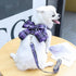 Dog Harness for Small Dogs with Bow Small Harness for Girl Dogs with D-Ring Soft Mesh Adjustable Harness Set Puppy Pet Harness and Leash...