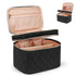 Travel Makeup Bag Organizer, Large Make Up Bag for Women, Double Layer Cosmetic Bag with Removable Dividers, Portable Makeup Case Storage, Black...