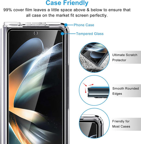 LYWHL [2-Pack for Samsung Galaxy Z Fold 4 Screen Protector, HD Clear Tempered Glass Protector Film for Galaxy Z Fold 4 5G 6.2 Inch, Anti Scratch B...