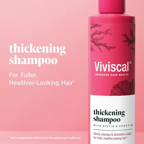 Viviscal Thickening Shampoo, Formulated With Biotin And Keratin, Fortified With Marine Collagen And Seaweed Extract, Strengthens And Reduces Break...