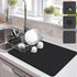 Drying Mat for Kitchen Countertops, Coffee Mat Hide Stain Rubber Backed Absorbent Dish Drying Mat (Black, 16"x24")...
