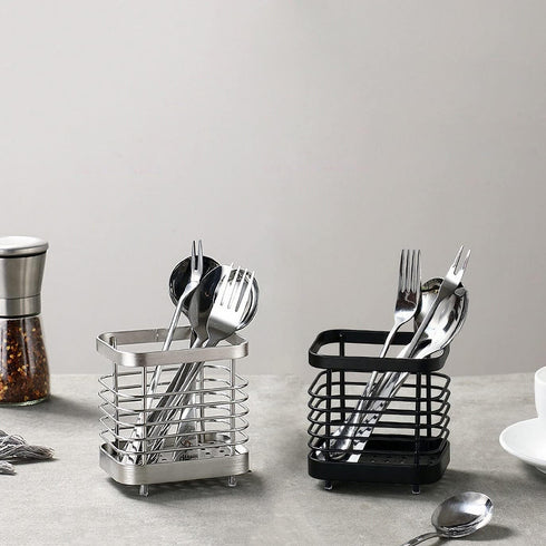 Kitchen Utensil Holder, Stainless Steel Sink Utensil Holder Countertop, Kitchen Utensil Drying Caddy, Cutlery Drainer for Kitchen Utensil, Rust-Pr...