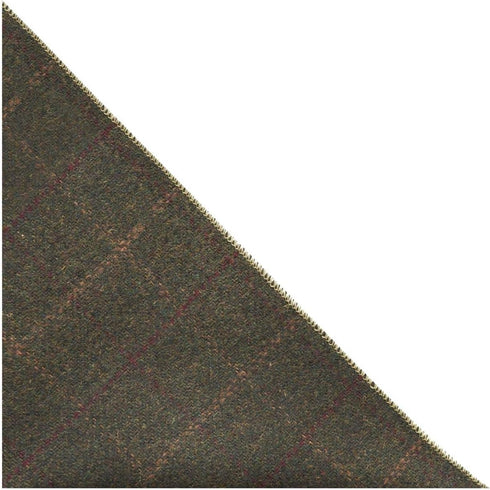 King & Priory Heritage Check Moss Green Pocket Square, Handkerchief...
