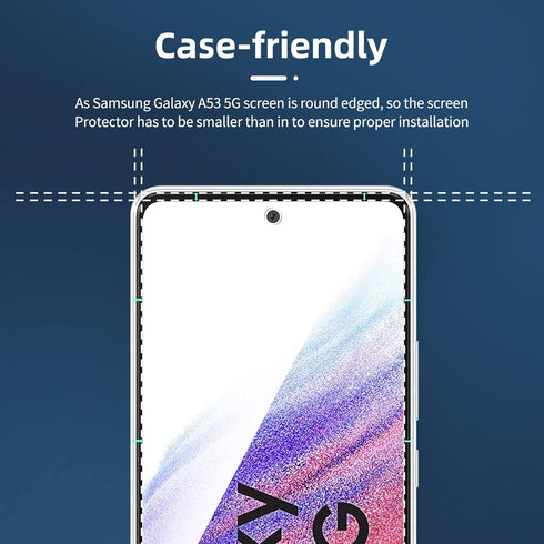 NEW'C [3 Pack Designed for Samsung Galaxy A53 5G Screen Protector Tempered Glass, Case Friendly Anti Scratch Bubble Free Ultra Resistant......