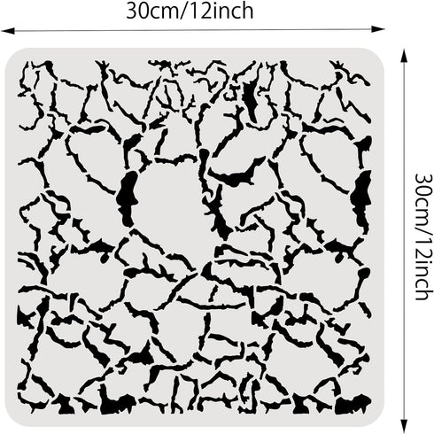 BENECREAT Crackle Drawing Stencils, 12x12inch Irregular Crack Texture Painting Templates for Scrapbooking Card Making, Wall Floor Art, Canvas Furn...