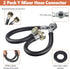 Dreyoo Rubber Washing Machine Y Hose, 3/4 Inch Brass Fittings, 1 ft (12 Inch) Length Hot and Cold Water Supply Y Mixer Hose Connector for Washing ...