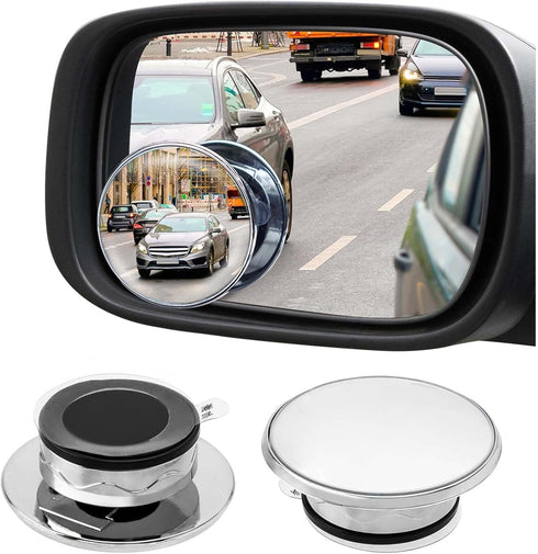 Blind Spot Mirror,2" Round Car Side Mirror Blindspot,Vacuum Suction Cup Blindspot Mirror for Car SUV and Trucks (Silver)...
