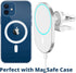 Aporia - Compatible for MagSafe Car Charger Apple iPhone +12 Pro Max Plus Mini | Phone Mount Charger for Magnetic Wireless Fast Qi Charging (White...