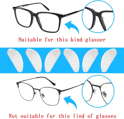 25 Pairs Eyeglasses Nose Pads | Adhesive Silicone Anti-Slip Nosepads for Glasses | Clear 1mm Thick, Soft Surgical-Grade D-Shape Design for Comfort...