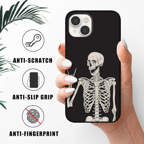 for iPhone 15 Plus Case Human Skeleton Posing Isolated Phone Case for Women Girls Slim Soft ShockProof Protective Cover Case for iPhone 15 Plus 6....