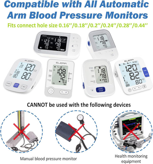 XXL Blood Pressure Cuff Compatible with Omron 9”-24” (22-60CM), Extra Large BP Replacement Cuff for Big Arms - Includes 6 Connectors...