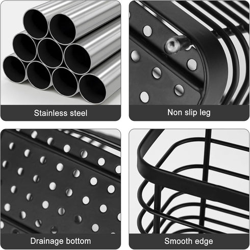 Utensil Holder Kitchen Utensil Organizer for Countertop Durable and Rust-Resistant Kitchen Utensils Holder for a Neat & Stylish Kitchen Setup?Blac...