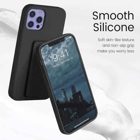 LAUDTEC Silicone Kickstand Case Compatible with iPhone 12/12 Pro, Vertical and Horizontal Stand Hand Strap Metal Kickstand Cover, Flexible Soft Li...