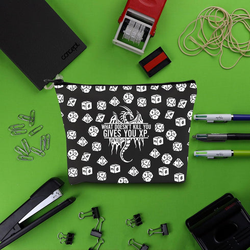 D&Dragons Inspired Gift DM Games Makeup Bag DND Gift Funny D&D Game Zipper Pouch Role Playing Games Gift Family Game Night Zipper Bag Dice Bag (Gi...