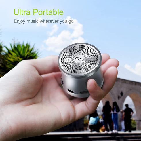 EWA A109mini Bluetooth Speaker with Bass Radiator, Enhanced Bass, Portable Wireless Speaker for Home, Hiking and More - Gray...